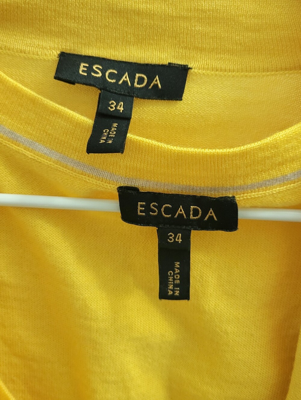 Escada Silk Cashmere Twin Set XS/S EU 34 Yellow Wrap Cardigan & Shell Tank Luxe - Picture 9 of 10